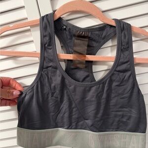 Gymshark Charcoal Sports Bra with Light Gray Band